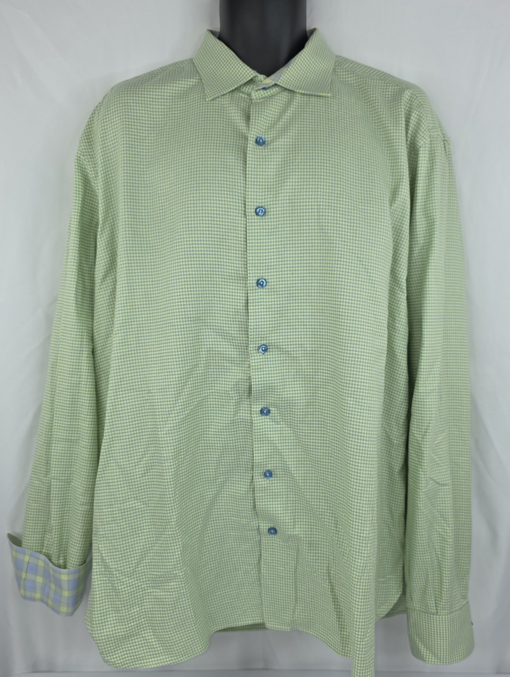 Hammer Made Men's Green Checked Button Down Shirt Size 18.5 (XXL) AD-3181